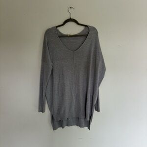 Gray V-Neck Sweater